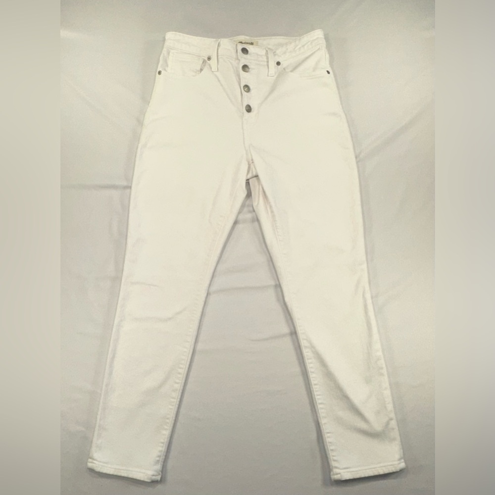 Madewell Jeans EUC Women’s 29 Pure White Curvy High Rise Skinny Crop Button Fly